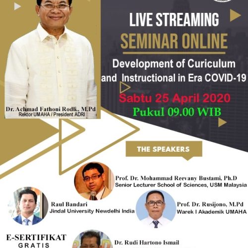 Seminar Live Meeting Zoom Development of curiculum and intructional in era Covid-19